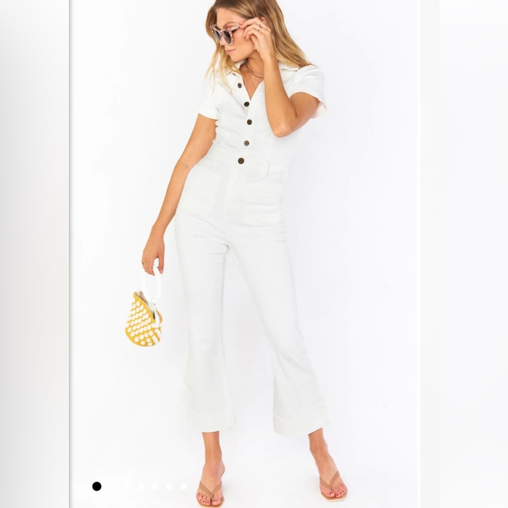 Show Me Your Mumu Cropped Everhart Jumpsuit Pearly White 
XS